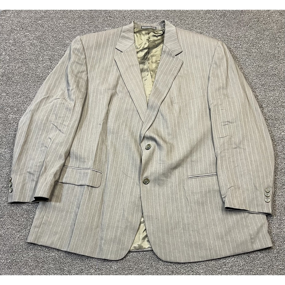 Botany 500 Blazer Jacket Mens Gray Pinstripe Formal Business Oxford Notch Lapel